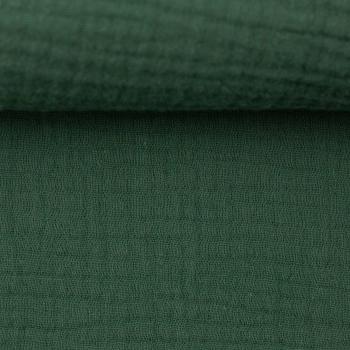 Musselin - Double Gauze -  Jenke Uni Smaragd by Swafing